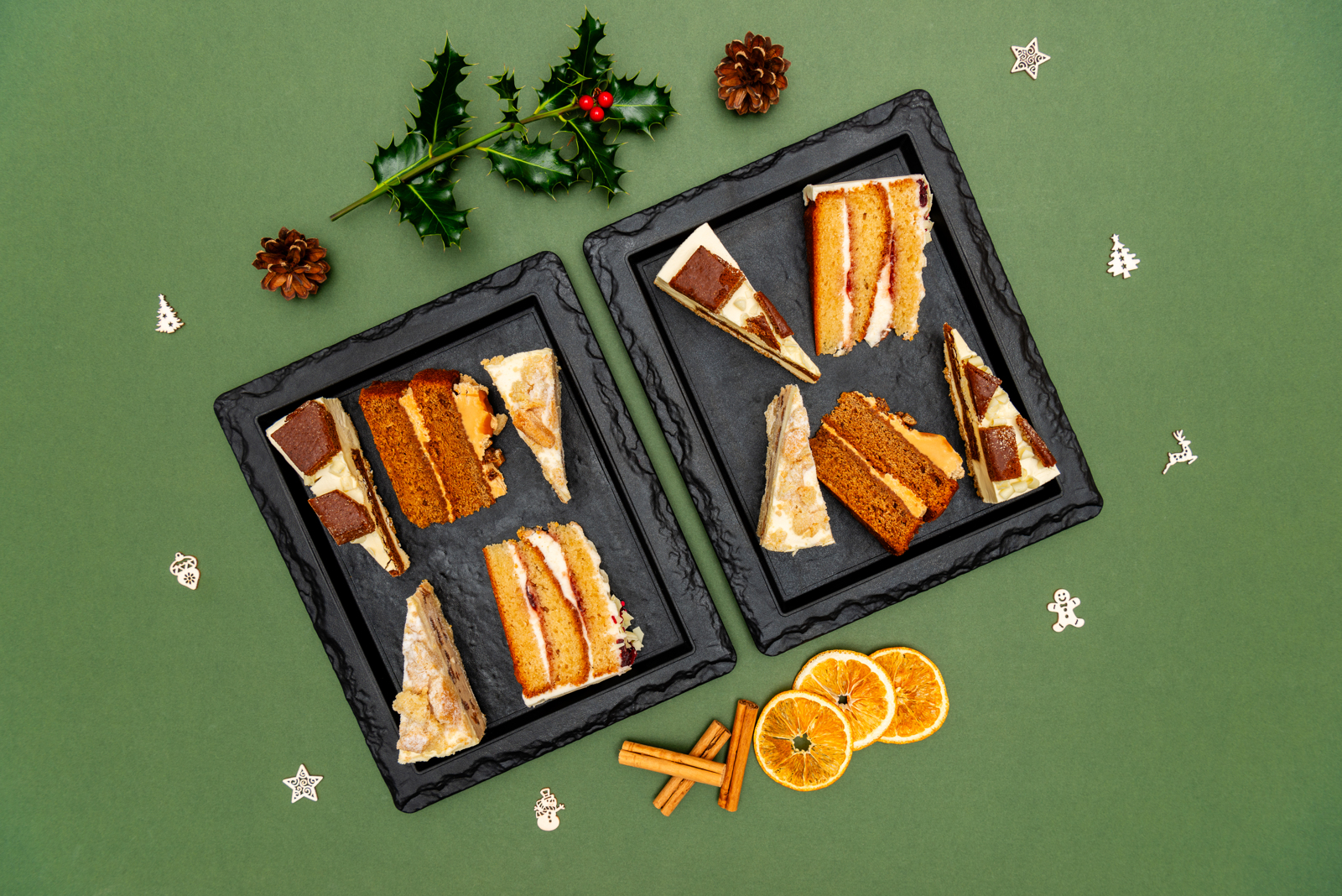 Festive Sliced Cake Selection - Serves 10